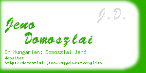 jeno domoszlai business card